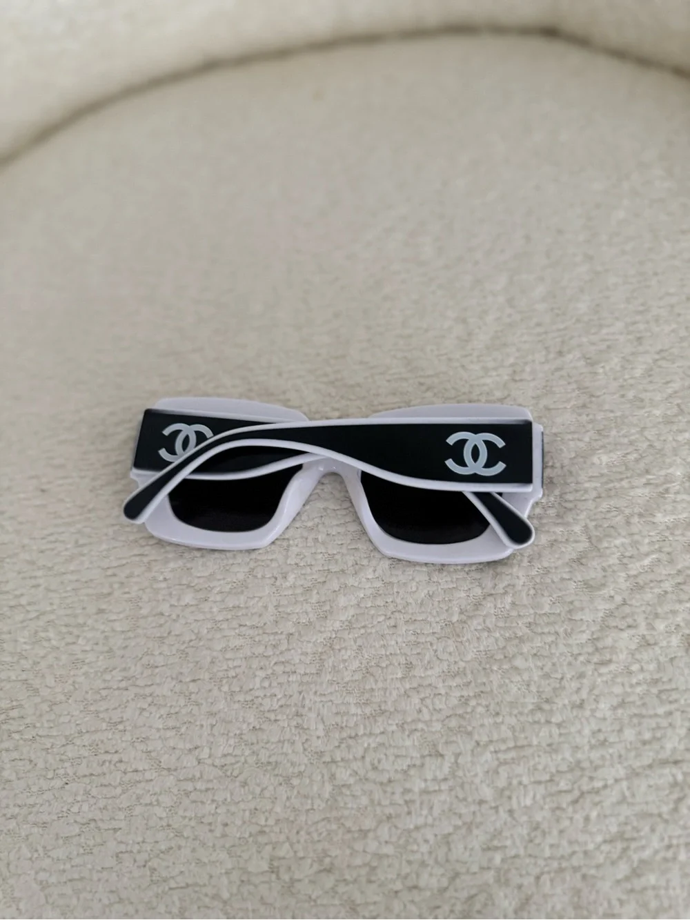 Black and white Chanel sunglasses